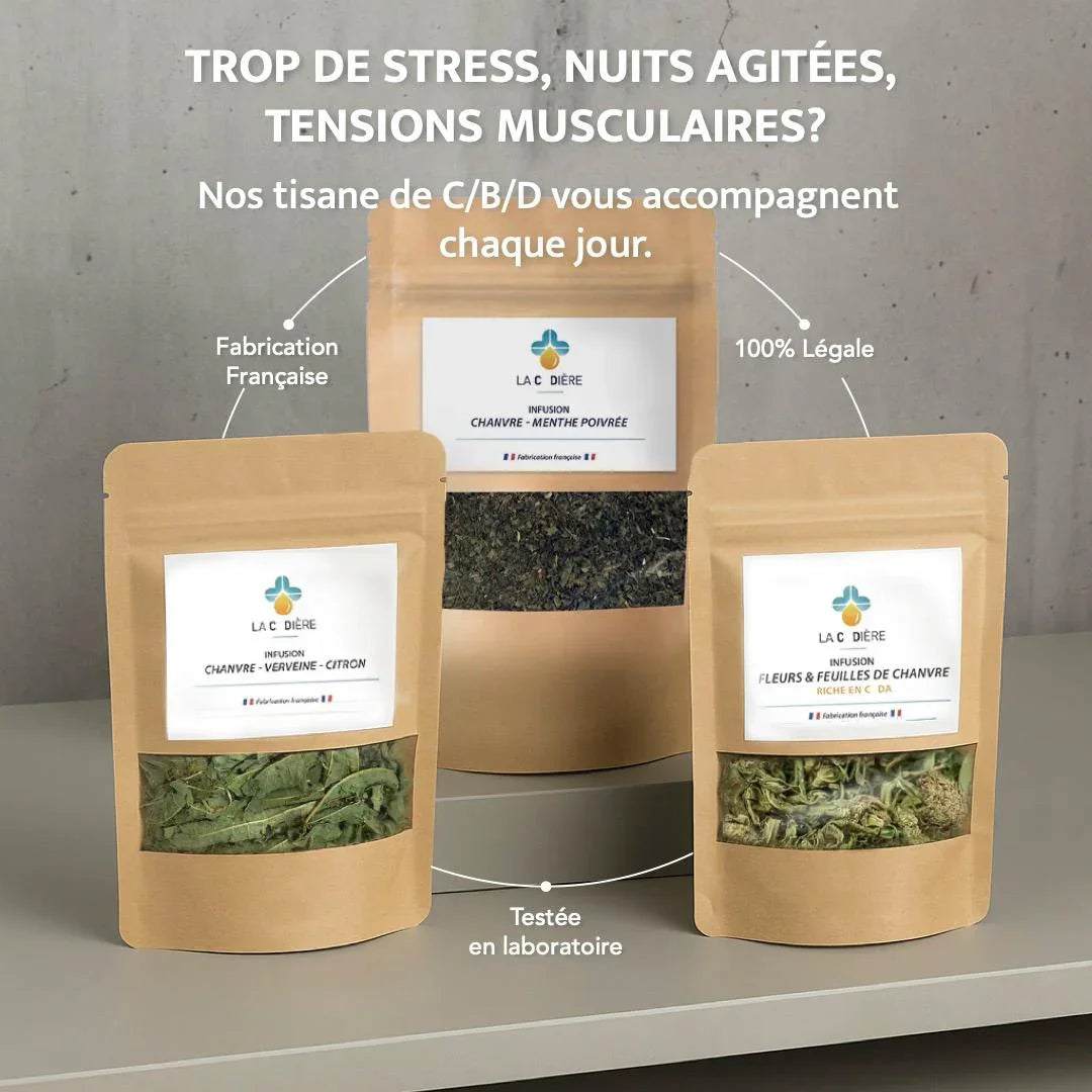 Tisane CBD Sommeil La CBDIÈRE aux plantes relaxantes