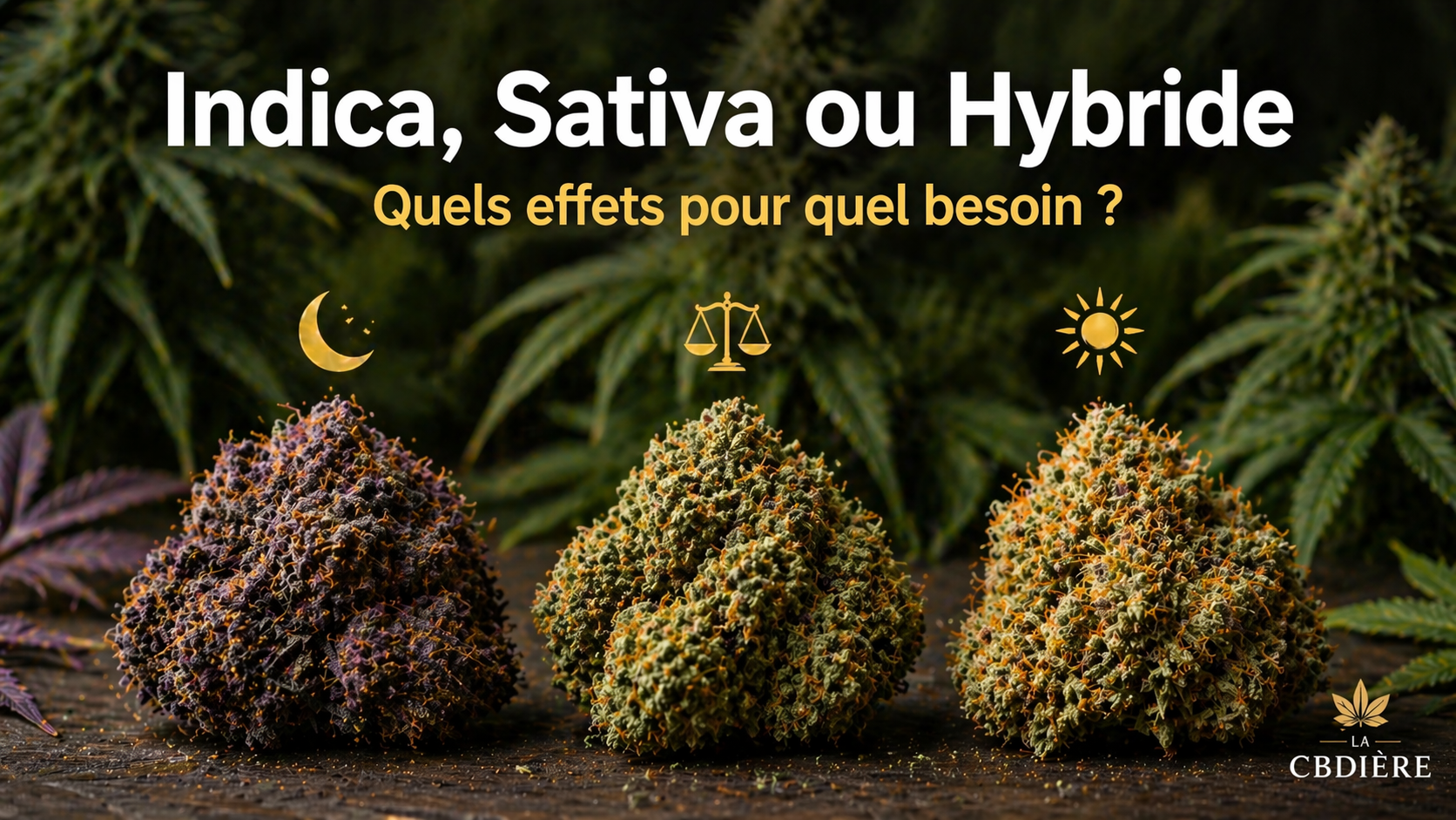 Fleur de CBD indica sativa hybride effets LA CBDIÈRE