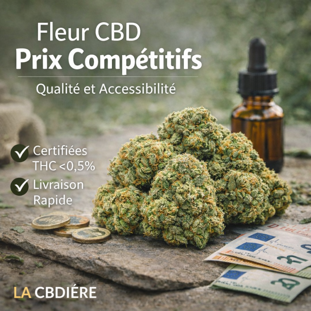 Fleurs de chanvre CBD premium à prix compétitif avec analyse THC inférieur à 0,3 %, fleur CBD naturelle riche en terpènes proposée par LA CBDIÈRE