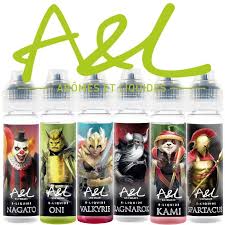 Collection e-liquide A&L Ultimate 50ml – flacons Ragnarok, Oni, Hades, Kami, Luna, Valkyrie, saveurs fruitées fraîches et gourmandes
