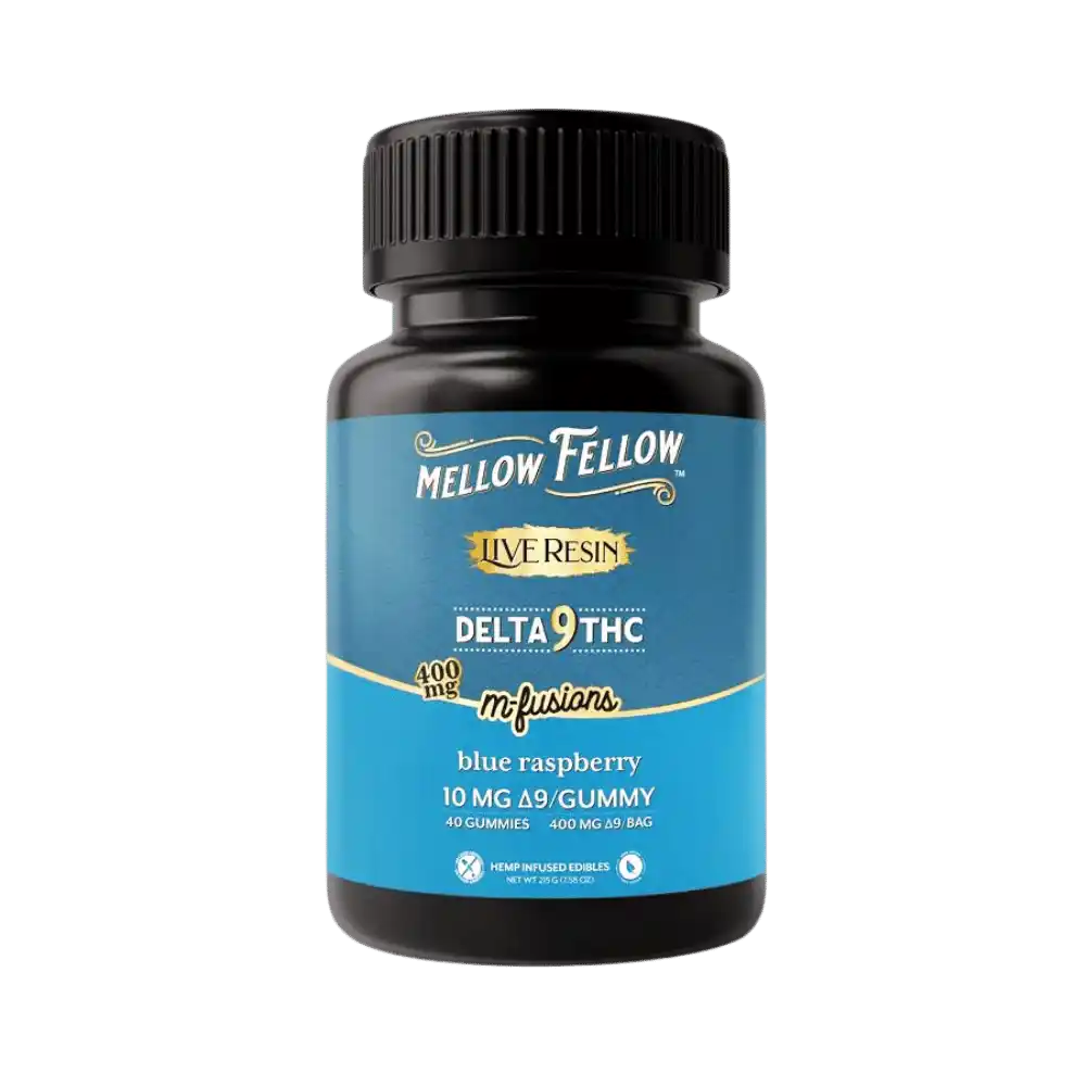 Gummies THC Live Resin 400mg Mellow Fellow Blue Raspberry â bonbons THC vegan