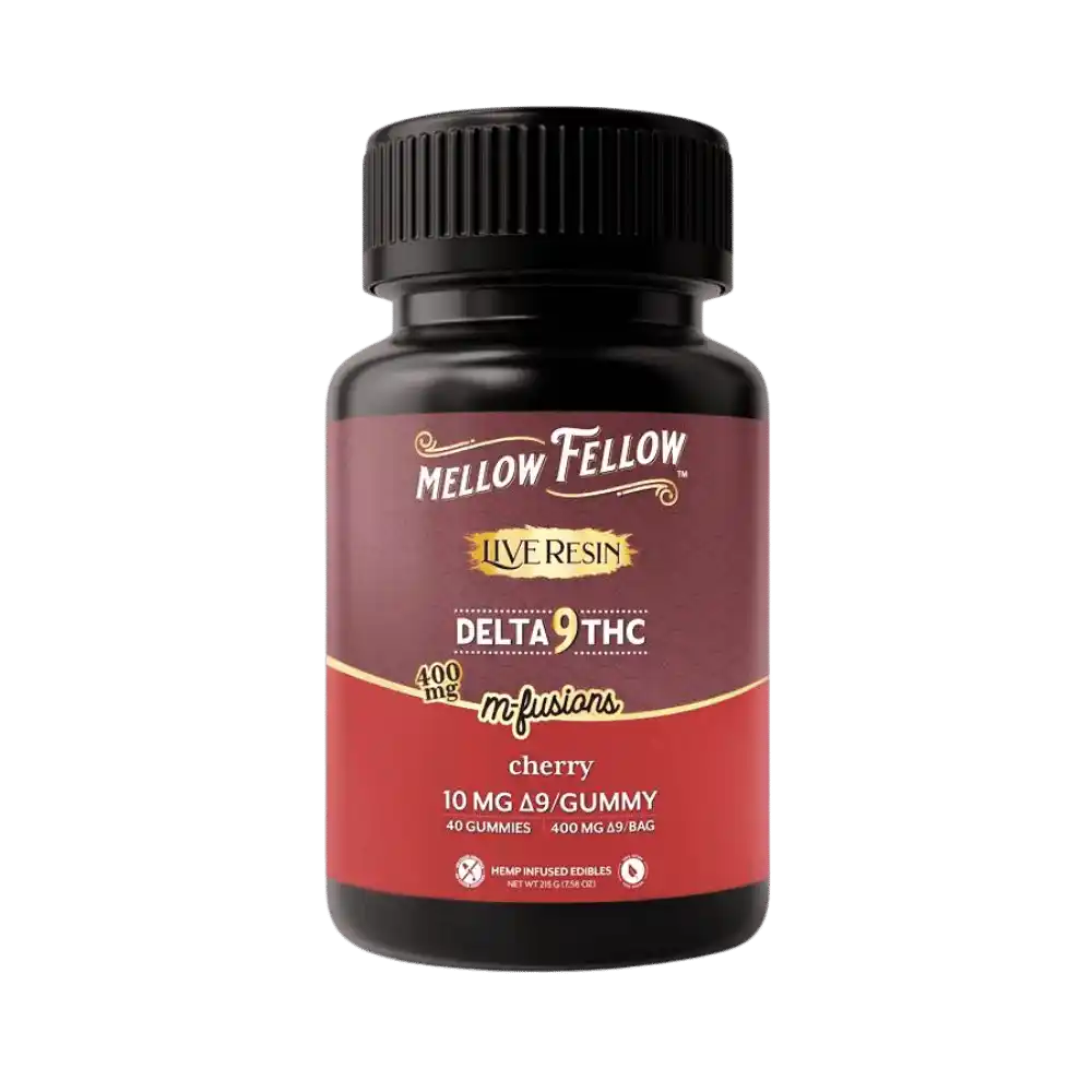 Gummies THC Live Resin 400mg Mellow Fellow saveur cerise â bonbons THC vegan