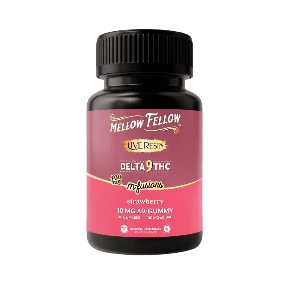 Gummies THC Live Resin 400mg Mellow Fellow saveur fraise â bonbons THC vegan