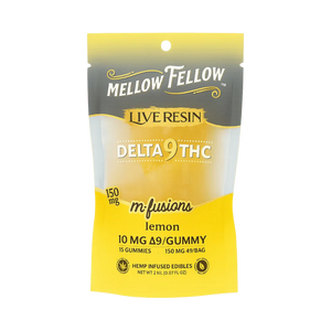 Gummies THC Live Resin Mellow Fellow Delta-9 THC saveur Lemon – bonbons Live Resin vegan au goût citron intense LA CBDIERE