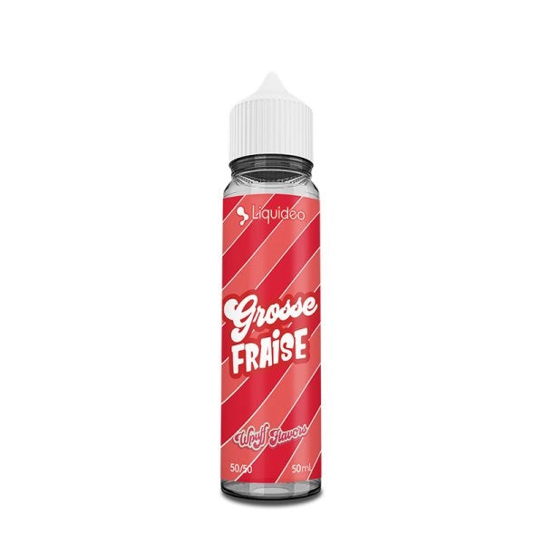 flacon e-liquide fraise Liquidéo Wpuff 50ml 0mg avec fraises fraîches et splash fruité LA CBDIERE