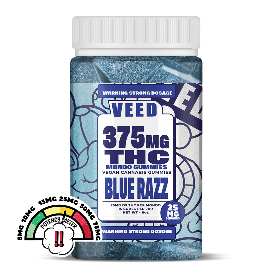 Blue Razzberry – Gummies Delta 9 THC Veed 375mg LA CBDIÈRE vegan aux saveurs fruitées premium fabriqués aux USA