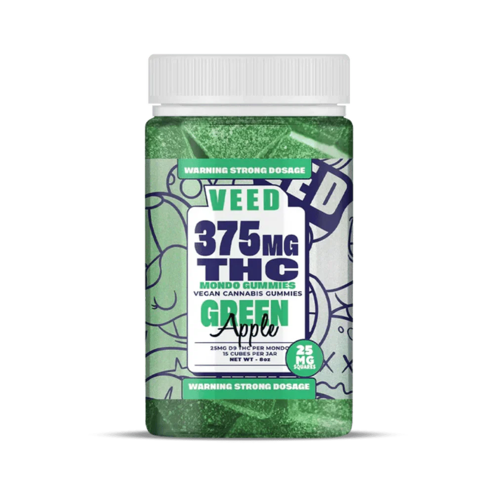 Green Apple – Gummies Delta 9 THC Veed 375mg LA CBDIÈRE vegan saveur pomme verte avec effet relaxant intense