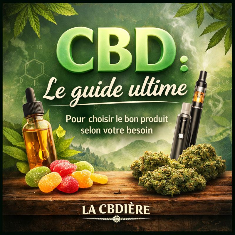 Guide ultime du CBD avec huiles, bonbons, vape et fleurs pour choisir le bon produit selon son besoin