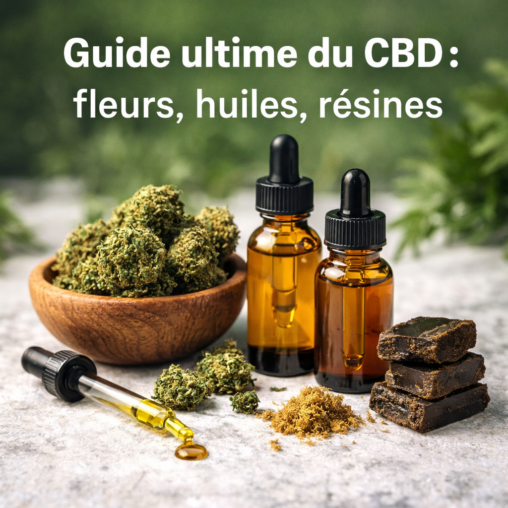 Guide complet sur le CBD avec fleurs de CBD, huiles de CBD et résines CBD de La CBDIÈRE