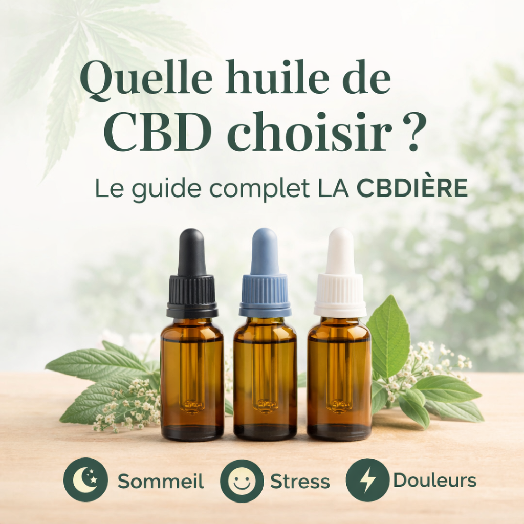 Quelle huile de CBD choisir selon le stress, le sommeil ou les douleurs – guide LA CBDIÈRE
