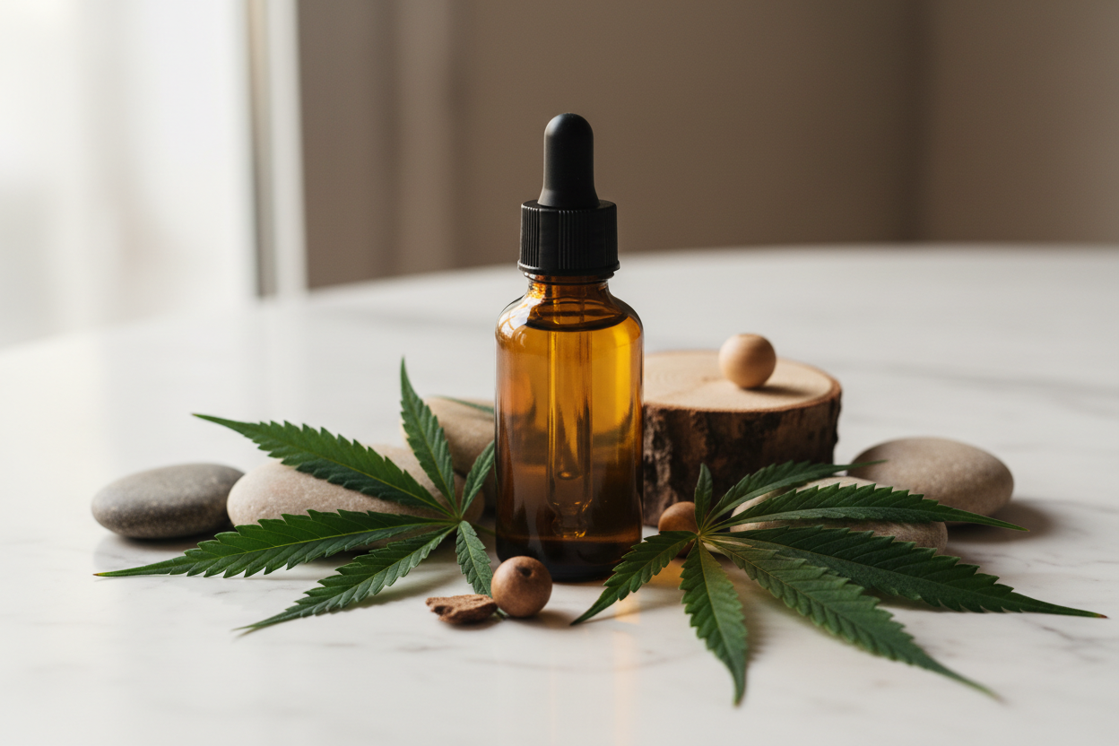 Huile CBD : Bienfaits, Effets et Avantages, fiole d'huile de CBD bien naturel