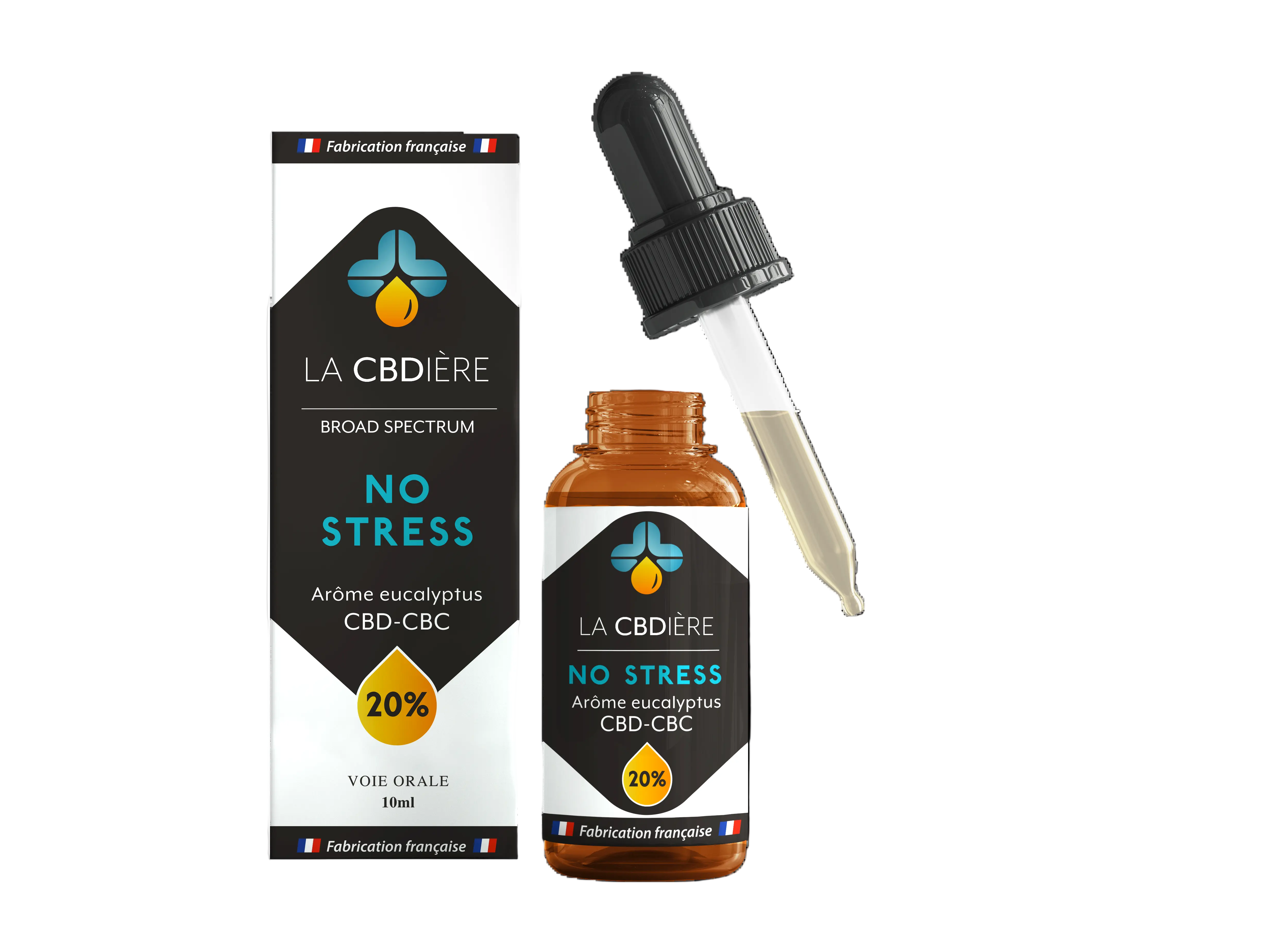 Huile CBC CBD NO STRESS LA CBDIÈRE — Stress, Anxiété & Angoisse 10% et 20% — Sans Sédation, Légale en France