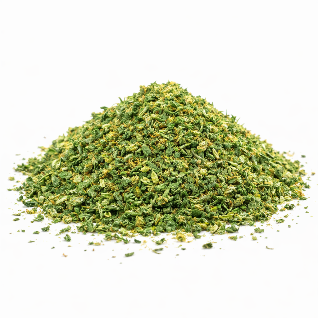 Trim de fleurs de CBD Premium LA CBDIÈRE riche en pollen, résidus nobles de fleurs CBD issus de cultures Glasshouse et Greenhouse, produit légal THC < 0,3 %, idéal pour vaporisation, infusion et cuisine au CBD