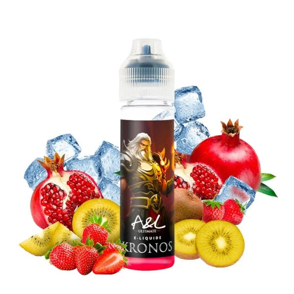 E-liquide Kronos A&L 50ml fraise kiwi grenade frais – flacon avec fruits rouges, kiwi et glaçons, saveur fruitée fraîche Ultimate A&L