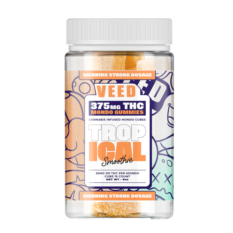 Smoothie Tropical – Gummies Delta 9 THC Veed 375mg LA CBDIÈRE vegan saveur tropicale premium fabriqués aux USA